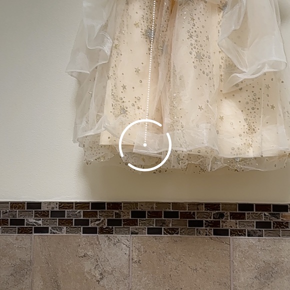 Kids Elegant Cream and Gold Gown with Star Embellishments 8~9T - Picture 7 of 7